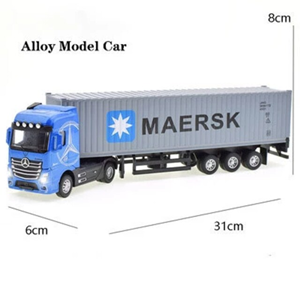 تریلی کانتینردار آبی مدل بنز آکتروس 1:50 Container Trailer Model Benz Actros_اسباب بازی
